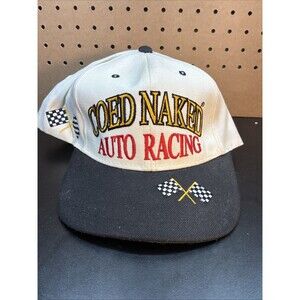 Coed Naked Auto Racing Hat Snapback Vintage 90's White Poly/Wool trucker